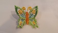 Farfalla ceramica artistica da muro Vietri 9cm verde Pottery butterflies