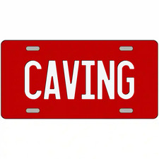 Insegna Speleologia Metallo Bianco su Rosso