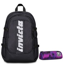 Invicta Zaino Ufficio Invict-Act Plus Fibra Ottica, Nero, Doppio Scomparto Con T