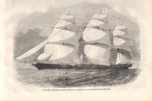 Stampa antica veliero del - antica, papa