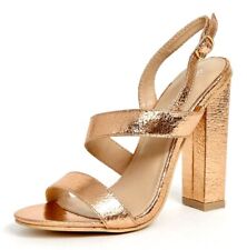 SANDALO ORO rosa donna 38 alto gold rose sandali tacco alto largo in saldo