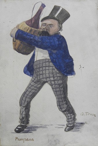 Caricatura dell 800 bevitore - caricatura, '800