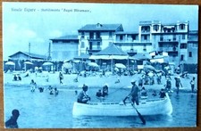 R276] Cartolina FINALE LIGURE Savona BAGNI MIRAMARE Barca Spiaggia Vg 1931