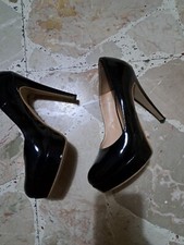 Scarpe Col Tacco  Décolleté Frida In Vernice Nera E Plateau Numero 37 