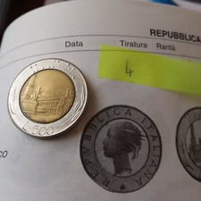 moneta da 500 lire del 1987.