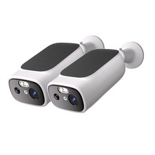 Telecamera di sicurezza a batteria solare 2K HD da esterno wireless casa CCTV 2 vie audio 2 pezzi