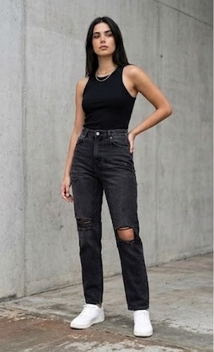 Jeans zara high - zara, neri