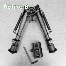 ACTIVE-8 6 -9'' Regolabile Fibra di Carbonio Fucile Bipiede Molla Ritorno Cecchino Caccia