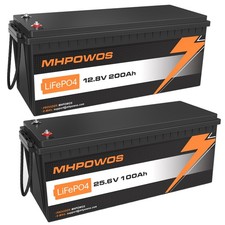 Batteria LiFePO4 12V 200Ah 24Volt batteria litio 100A BMS per solare camper barca