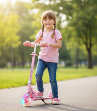 Monopattino Scooter per Bambini City Scooter con 2 Ruote LED Altezza Regolabile Ragazzi Ragazze
