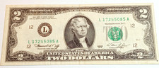 BANCONOTA DA  2   $   ( Dollari ) USA -SERIE 1976 -WASHINGTON.D.C.- USATA