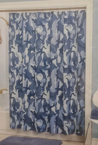 Tenda doccia mimetica blu