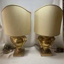 Coppia Di Antiche Lampade Porta Palme In Legno Dorato '700/ Inizio '800