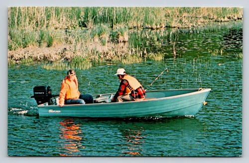 Cartolina epoca barca pesca - barca,