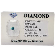 DIAMANTE FANCY BLU 0.51 ct SI