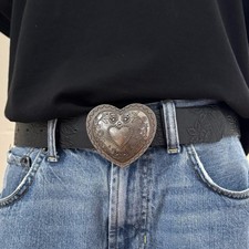 Cintura nera retrò argento