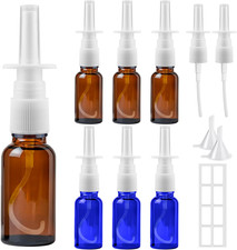 6 Pezzi Flaconi Spray Nasale, 20Ml Spruzzatori Nasali Vuoti, Riutilizzabile Vetr