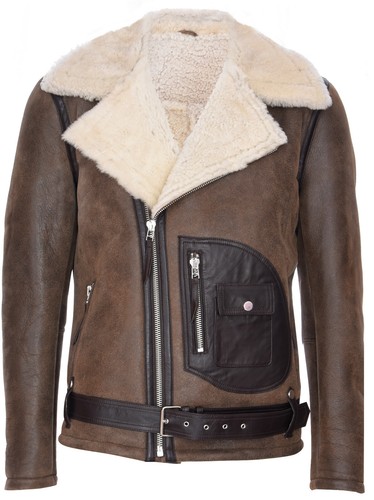 Giacca pelle biker retro - giacca, in