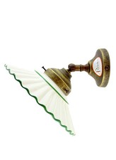 Applique ottone brunito,appliques,lampada parete da interno piatto ceramica an17