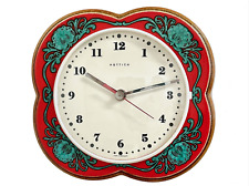 Orologio rosso in ceramica design Hettich | prodotto in Germania | anni 70