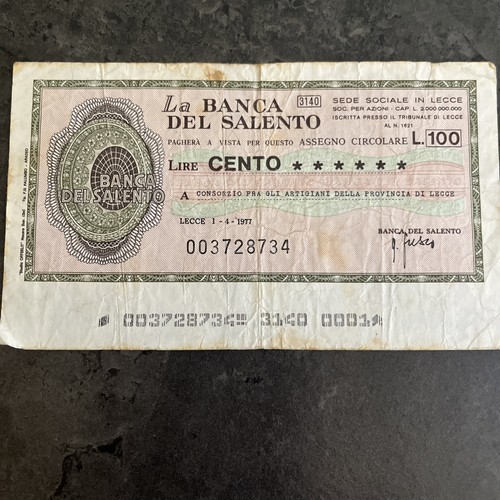 Mini assegno banca del salento - assegno,