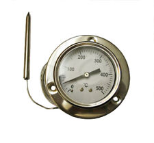 TERMOMETRO FORNO A LEGNA - BARBECUE 0 / 500 GRADI INOX FISSAGGIO ESTERNO CM 110