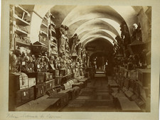 Italie, Palermo, Catacombe dei Cappuccini Vintage albumen print.  Tirage album