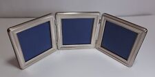 Cornice Portafoto Triplo Argento 800 Satinato da Appoggio e Parete cm 23x11