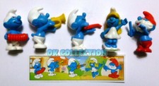 Raro Set n°5 Figurine Plastica Componibili I PUFFI MUSICISTI (di Kinder Ferrero