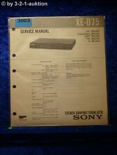 Manuale Di Servizio Sony XE D75 Equalizzatore Grafico (#3003)