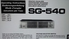 manuale utente equalizzatore grafico SG-540 hifi stereo pioneer carta formato a4