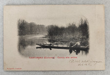 cartolina pavia sartirana lomellina caccia anatre viaggiata primi 900 formato pi