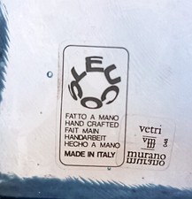 Leucos Formella In Vetro Di Murano 33x33 Anni 80/90