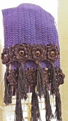 Sciarpa/ferri/knitted/fiori/un