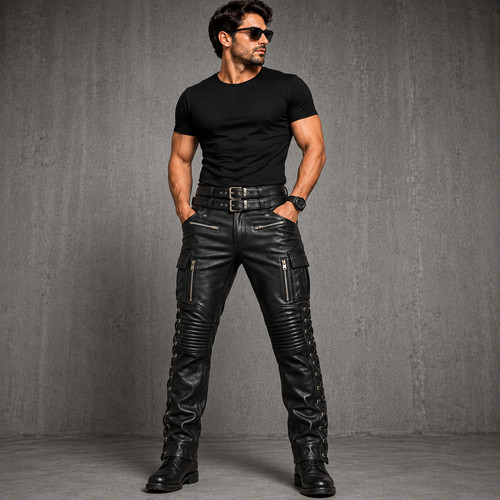 Pantalone uomo stile tasca zip