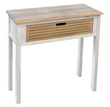 SCRIVANIA SCRITTOIO CONSOLLE TAVOLO LEGNO BIANCO MARRONE CASSETTO NATU h75*30*75