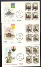 FDC ROMA 1979 FONTANE D'ITALIA 3 BUSTE IN QUARTINA