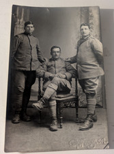 cartolina postale  Foto G. Faggion grande guerra 3 soldati Italiani  in posa