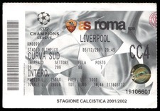 Biglietto 2001 AS Roma vs Liverpool Champions League 38624