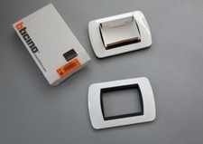 Bticino kit 2 pz Placca 3 posti metallo L4803BA serie LIVING international bianc