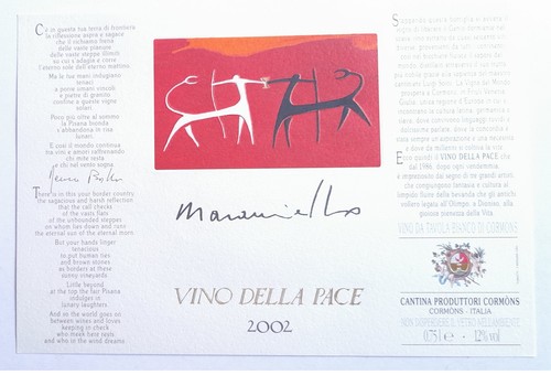 Etichetta vino della pace 2002 - della,
