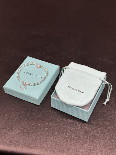 Tiffany silver blue heart tag - silver,