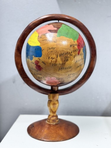 Raro mini mappamondo legno - mini, in