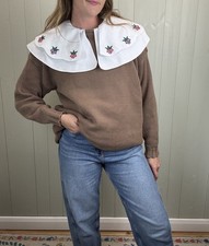 Maglione maglia vintage taglia L 12-18 marrone stile pescatore tema