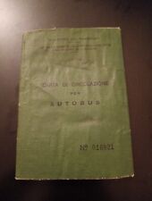 LIBRETTO CIRCOLAZIONE AUTOBUS FIAT 680 RN USO COLLEZIONISTICO ANNO 1950