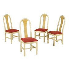 Set 4 Sedie Vintage Legno Laccato Bianco Design Anni 50 Italia Originali 