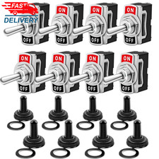 8Pezzi SPST Interruttore a Levetta Con Cappuccio Impermeabile, 10A/12VDC, 6A/24V