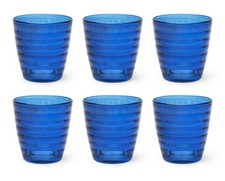 Excelsa Porto Cervo Set 6 Bicchieri Acqua, Blu, Vetro, Capacità 270 Ml. efOy