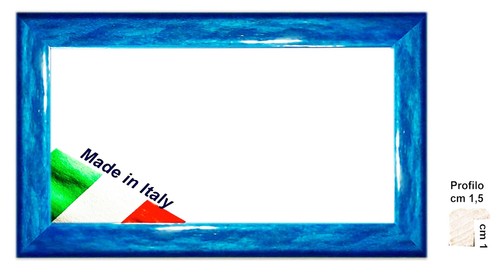 Cornice legno azzurra - cornice,