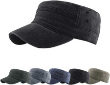 Cappello Uomo Con Visiera Piatta Unisex Militare Hat Cotone Classico Flat Top Tr
